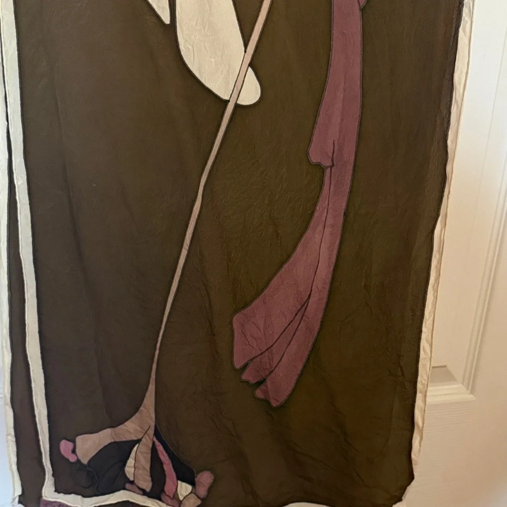 Durer Paris Floral Brown and Pink Scarf